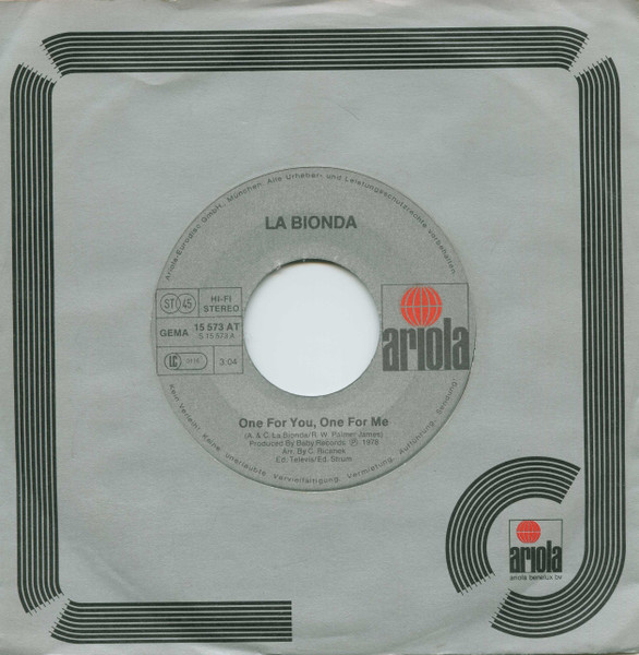 La Bionda – One For You, One For Me (1978) – Hoes