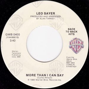 Leo Sayer – More Than I Can Say / Living In A Fantasy – Hoes