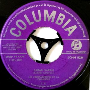 Les Compagnons De La Chanson – Sarah Sarah / Si Tu Vas A Rio (1959) – Hoes