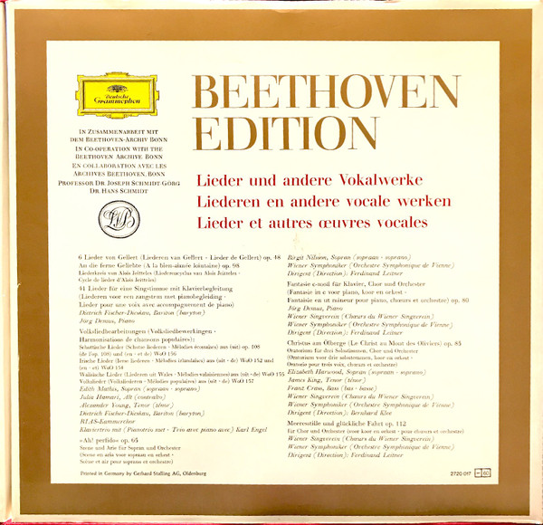 Ludwig Van Beethoven – Beethoven Edition / Lieder • Chormusik (1970) – Foto 3