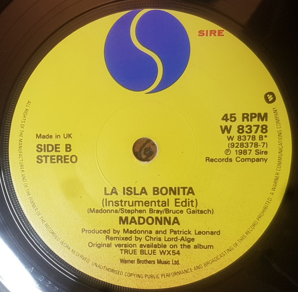 Madonna – La Isla Bonita (Remix) (1987) – Hoes