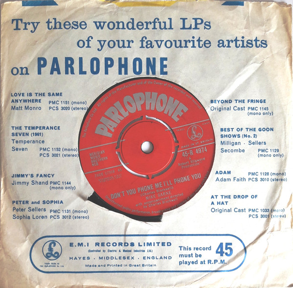Mike Sarne – Just For Kicks (1963) – Hoes