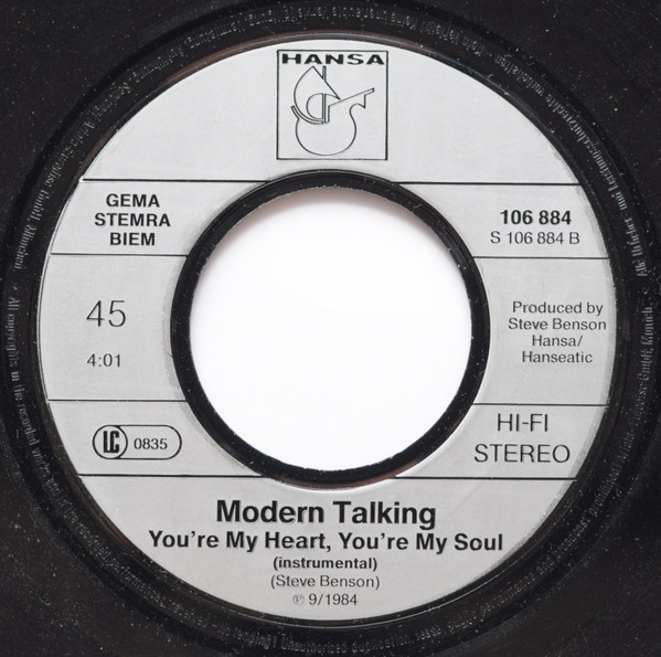 Modern Talking – You're My Heart, You're My Soul (1985) – Hoes