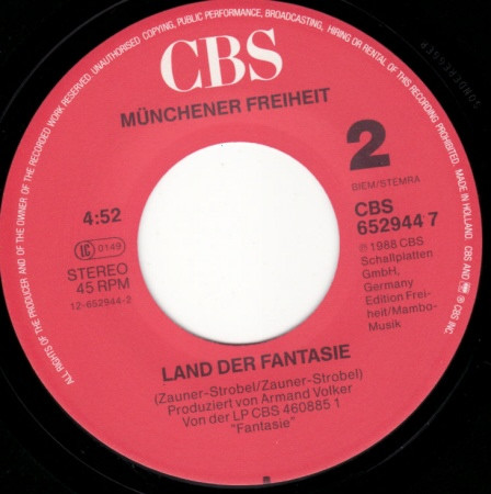 Münchener Freiheit – Diana (Single Remix) (1988) – Hoes