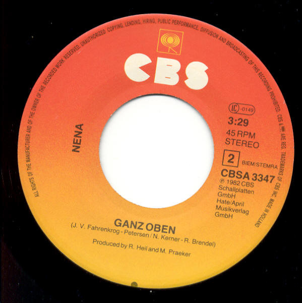 Nena – Nur Geträumt (1983) – Hoes