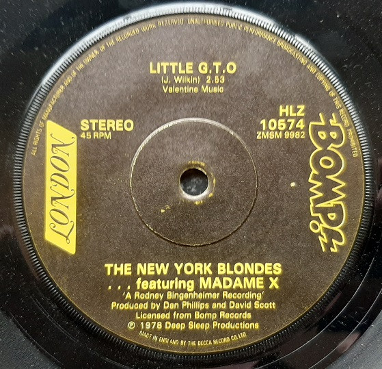 New York Blondes – Little G.T.O (1978) – Hoes