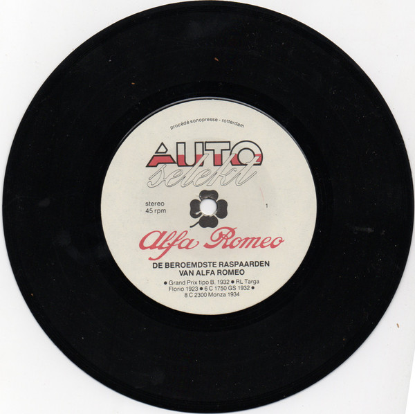 No Artist – Alfa Romeo: De Beroemdste Raspaarden Van Alfa Romeo (1981) – Hoes