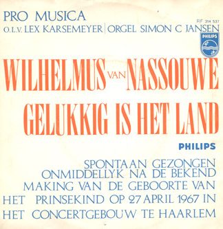 Pro Musica Bussum – Wilhelmus van Nassouwe (1967) – Hoes