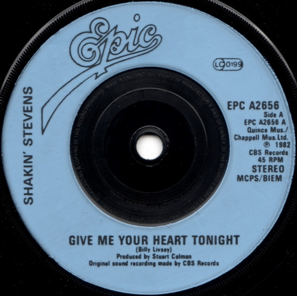 Shakin' Stevens – Give Me Your Heart Tonight (1982) – Hoes