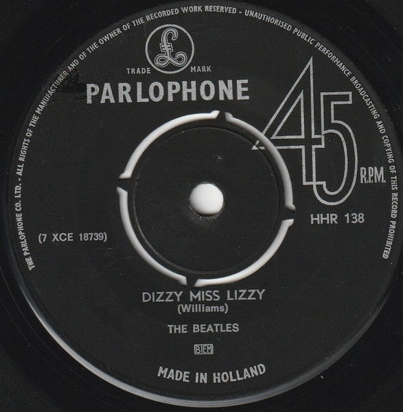The Beatles – Dizzy Miss Lizzy / Yesterday (1965) – Hoes