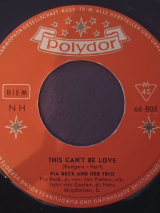 The Pia Beck Trio – This Can't Be Love / Someone To Watch Over Me (1959) – Hoes