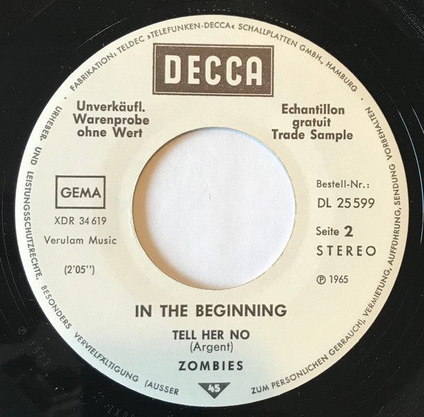 The Zombies – She's Not There / Tell Her No (1973) – Hoes