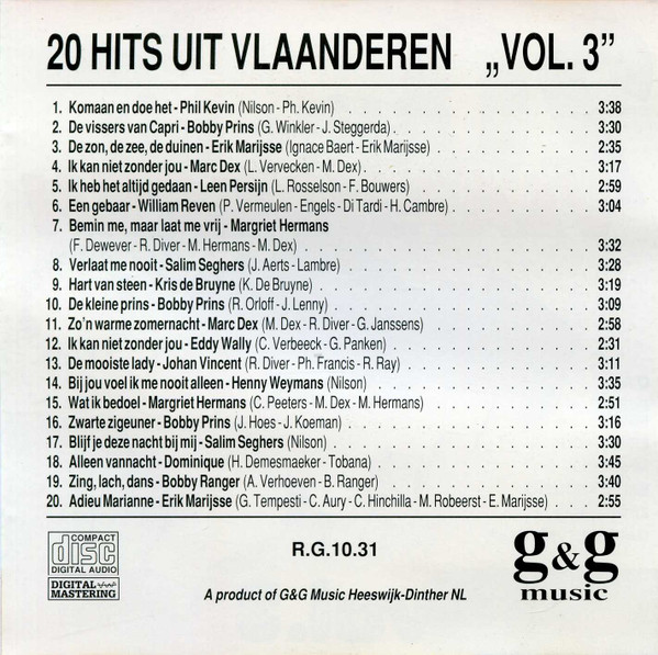 Various – 20 Hits Uit Vlaanderen Vol. 3 – Hoes