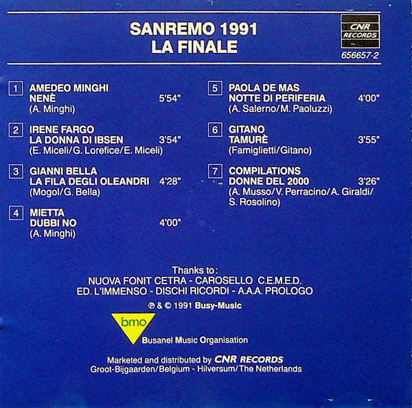 Various – Sanremo 1991 - La Finale - (1991) – Hoes