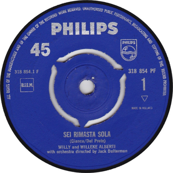 Willy & Willeke Alberti – Sei Rimasta Sola (1963) – Hoes